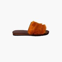 Load image into Gallery viewer, Handmade Orange Fluffy Faux Fur Slide Sandals for Women
