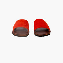 Load image into Gallery viewer, Handmade Red Suede Leather Slide Sandals for Women
