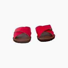 Load image into Gallery viewer, Moroccan Pink Leather Cross Strap women Sandals
