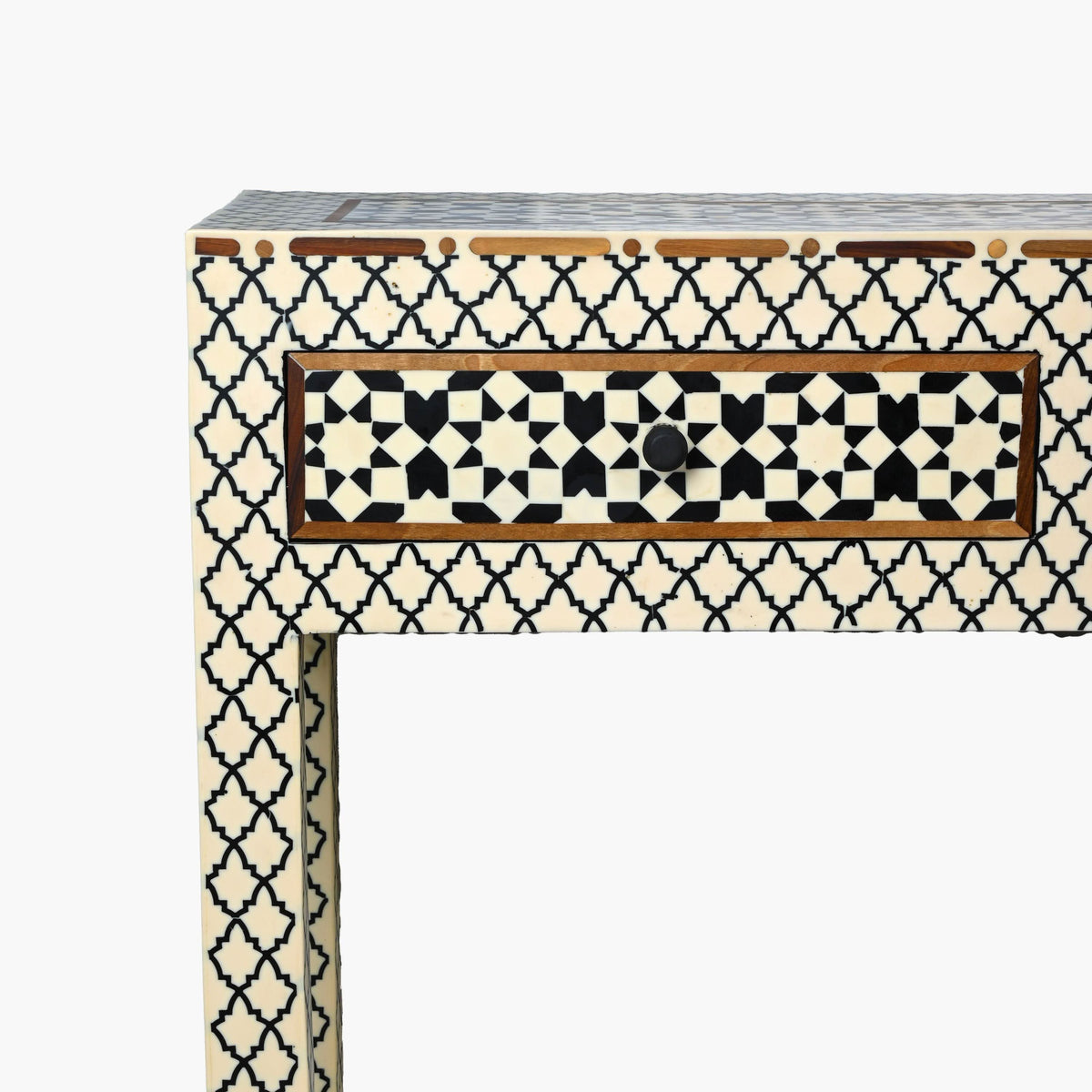 Moroccan Tiles Console Table with Two Drawers – SWIQAT CRAFTS