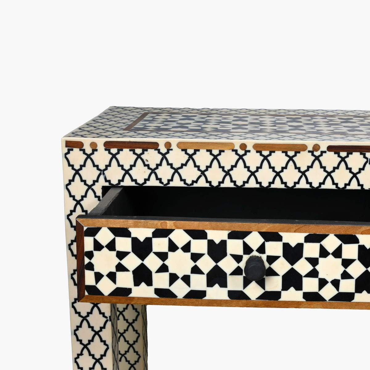 Moroccan Tiles Console Table with Two Drawers – SWIQAT CRAFTS