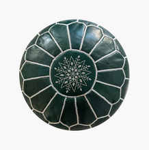 Load image into Gallery viewer, Moroccan Leather Pouf / Colour : Green
